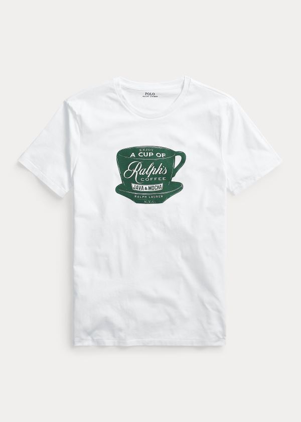 Koszulki Ralph Lauren Ralph\'s Coffee T-Shirt Męskie Białe | SUMN5121