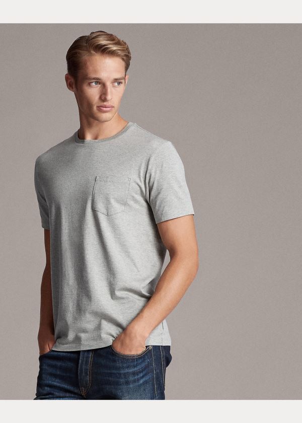 Koszulki Ralph Lauren Relaxed Fit Pocket T-Shirt Męskie Głęboka Szare | SSOJ2330