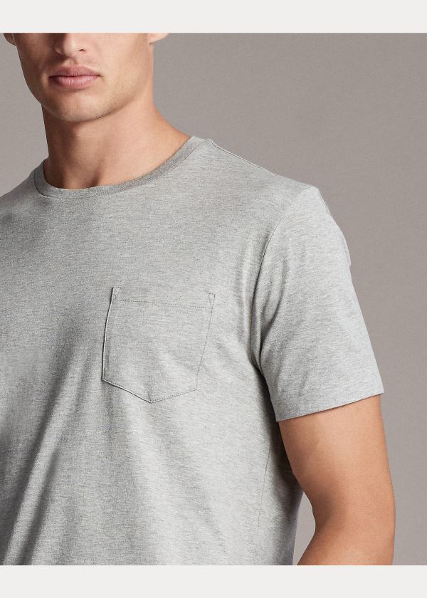 Koszulki Ralph Lauren Relaxed Fit Pocket T-Shirt Męskie Głęboka Szare | SSOJ2330