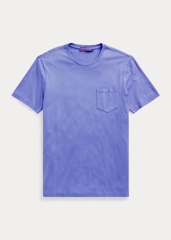 Koszulki Ralph Lauren Relaxed Fit Pocket T-Shirt Męskie Fioletowe | XVNM0579