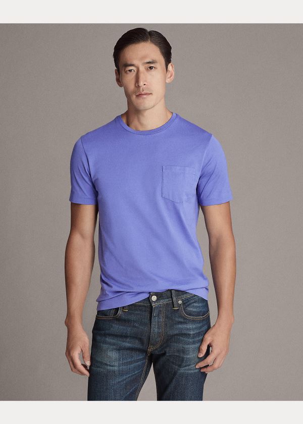 Koszulki Ralph Lauren Relaxed Fit Pocket T-Shirt Męskie Fioletowe | XVNM0579