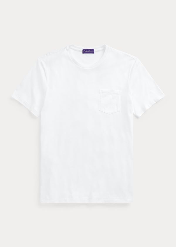 Koszulki Ralph Lauren Relaxed Fit Pocket T-Shirt Męskie Białe | ELDY8087