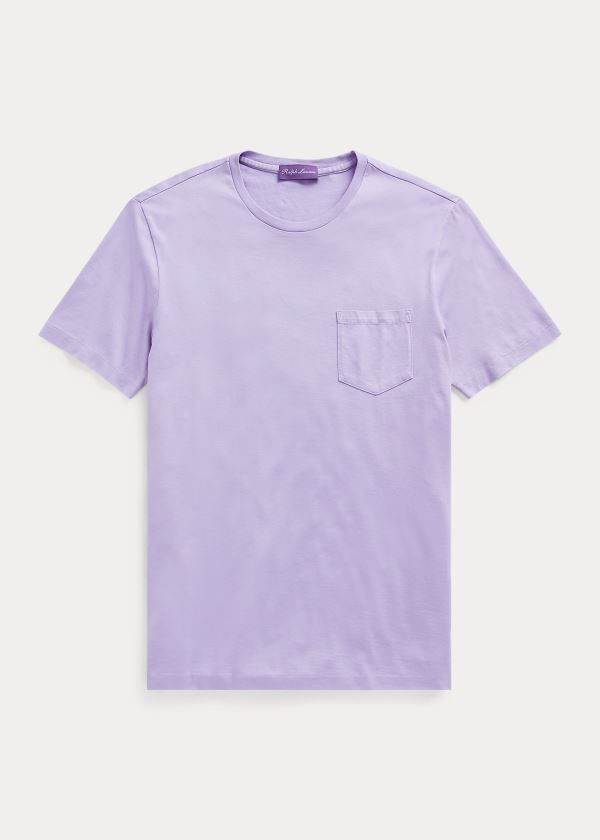 Koszulki Ralph Lauren Relaxed Fit Pocket T-Shirt Męskie Fioletowe | VAXZ7677