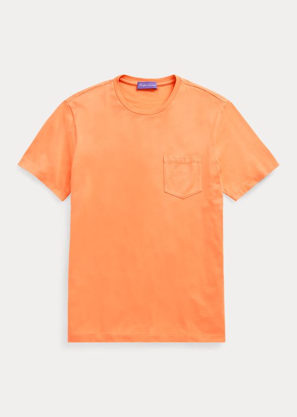 Koszulki Ralph Lauren Relaxed Fit Pocket T-Shirt Męskie Pomarańczowe | FDJQ0335