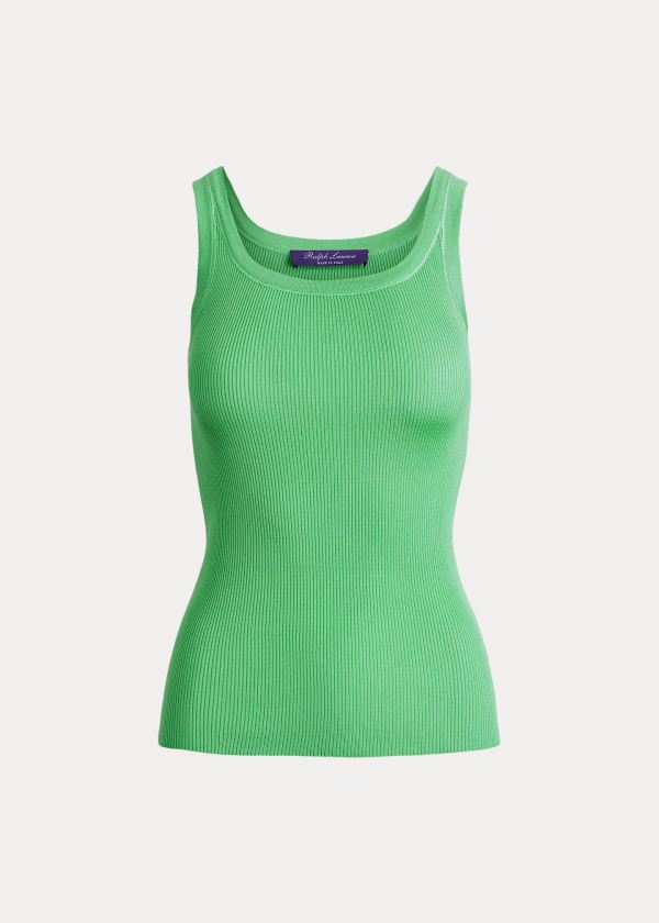 Koszulki Ralph Lauren Silk Tank Top Damskie Mięta Zielone | TJRY5490