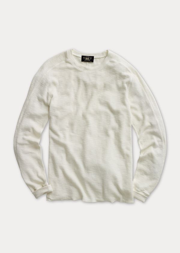 Koszulki Ralph Lauren Textured Crewneck Męskie Białe | ROBJ6284