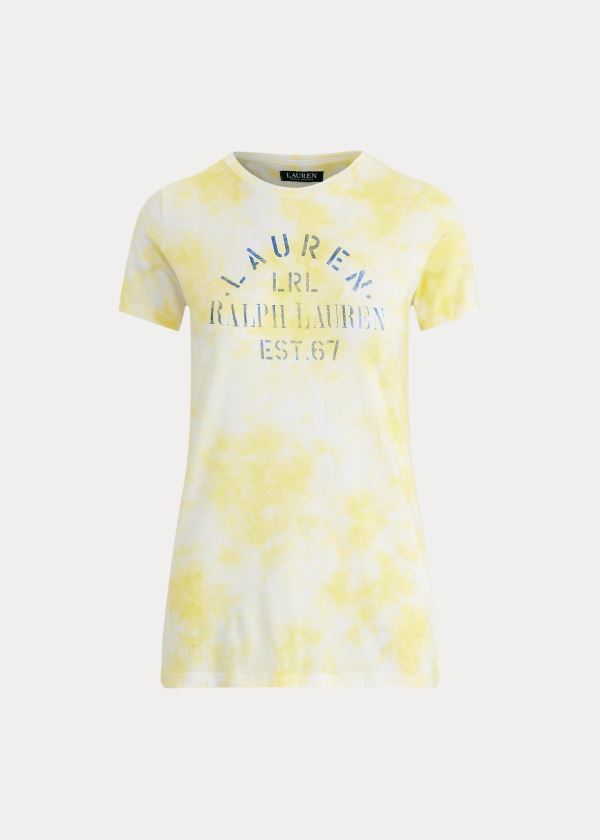 Koszulki Ralph Lauren Tie-Dye Cotton-Blend Tee Damskie Żółte Kolorowe | LDBL5217