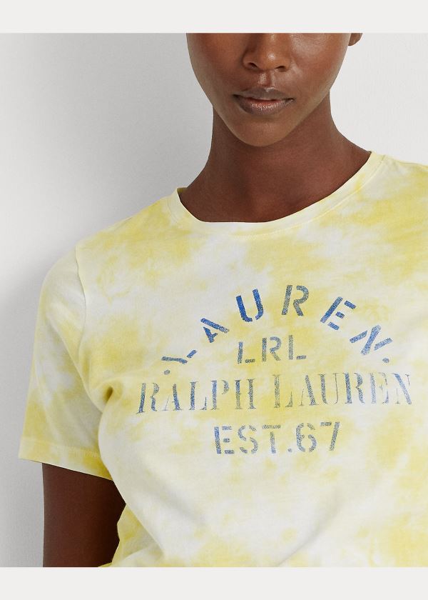 Koszulki Ralph Lauren Tie-Dye Cotton-Blend Tee Damskie Żółte Kolorowe | LDBL5217