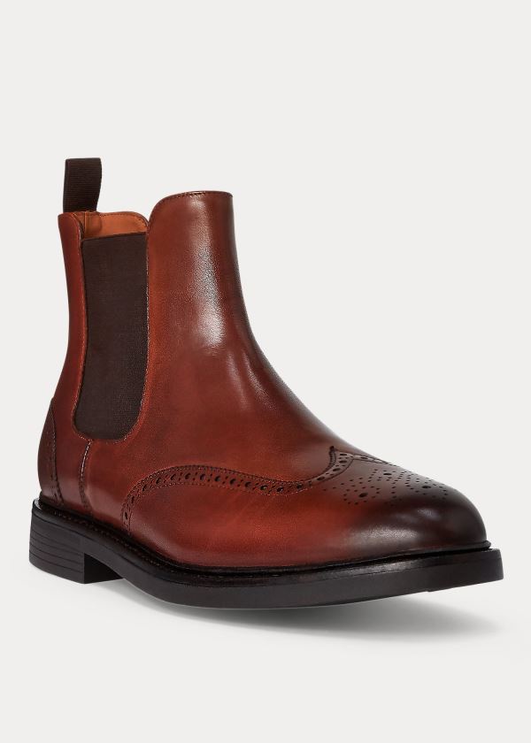 Kozaki Ralph Lauren Asher Wingtip Chelsea Boot Męskie Szare | KVSL4612