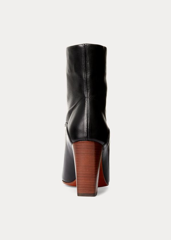 Kozaki Ralph Lauren Brindley Lambskin Boot Damskie Czarne | LHFX6910