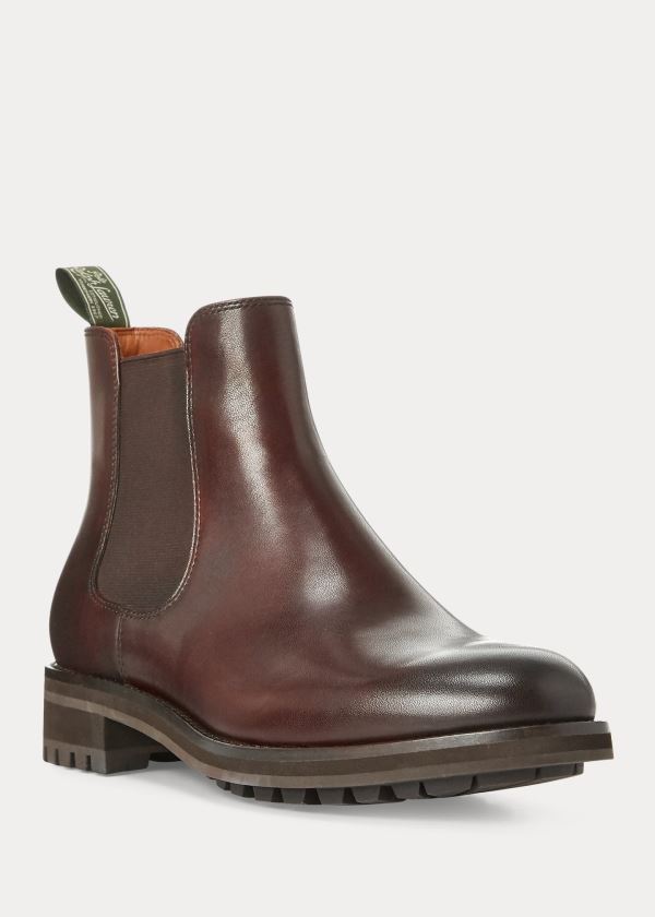 Kozaki Ralph Lauren Bryson Leather Chelsea Boot Męskie Brązowe | TXNY3743