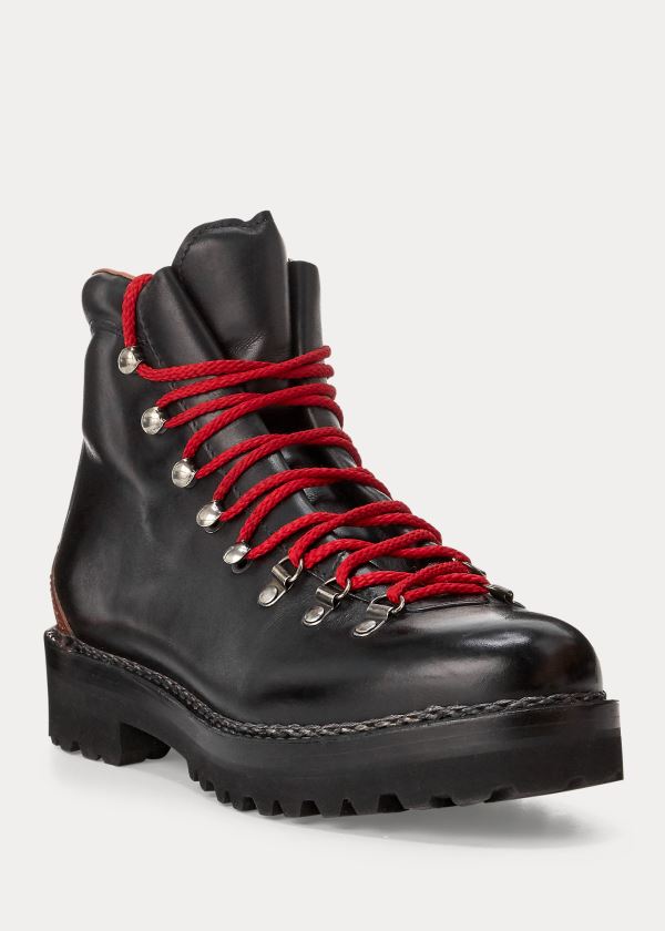 Kozaki Ralph Lauren Fidel Burnished Calfskin Boot Męskie Czarne | NSQL8576