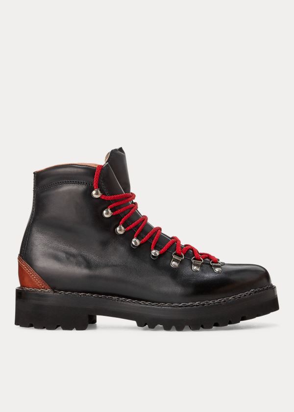 Kozaki Ralph Lauren Fidel Burnished Calfskin Boot Męskie Czarne | NSQL8576