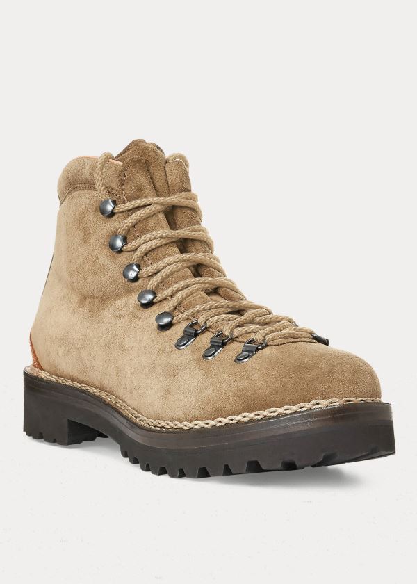 Kozaki Ralph Lauren Fidel Suede Boot Męskie Khaki | ARKO9308