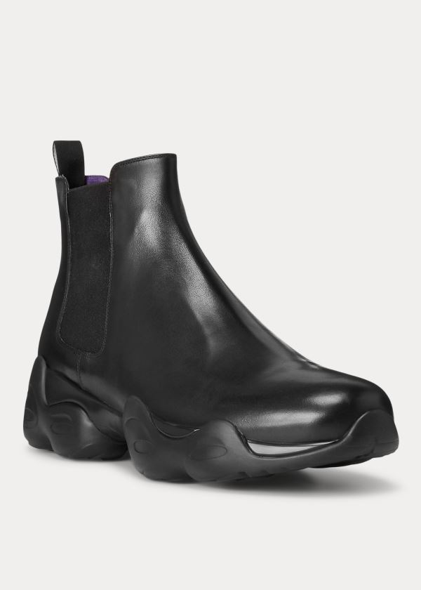 Kozaki Ralph Lauren Gradey Calfskin Boot Męskie Czarne | HTFG6606