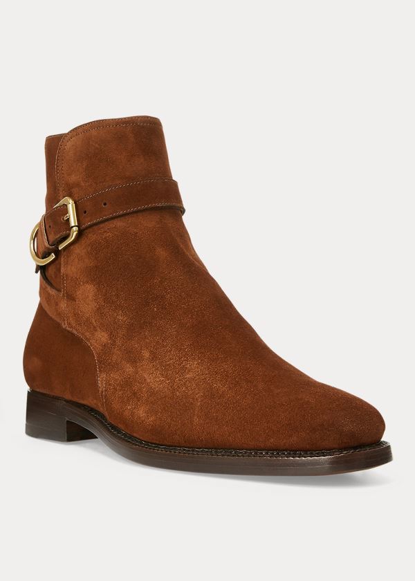 Kozaki Ralph Lauren Macon Suede Jodhpur Boot Męskie Brązowe | KUDT9551