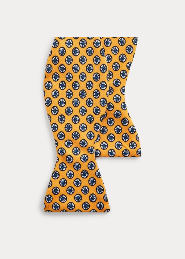 Krawaty Ralph Lauren Block-Print Silk Bow Tie Męskie Żółte | ZWMD7622