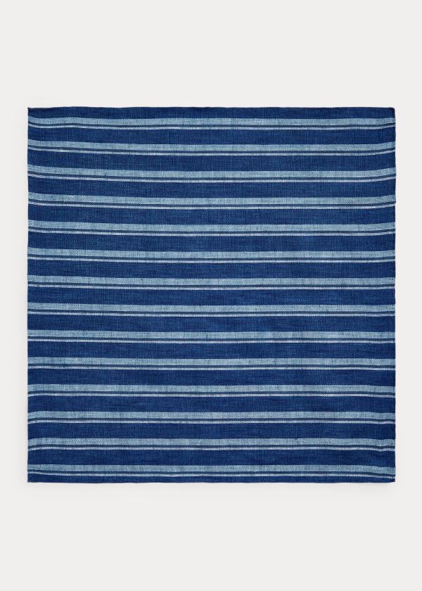 Krawaty Ralph Lauren Indigo-Striped Pocket Square Męskie Indygo Kolorowe | SLBU8096