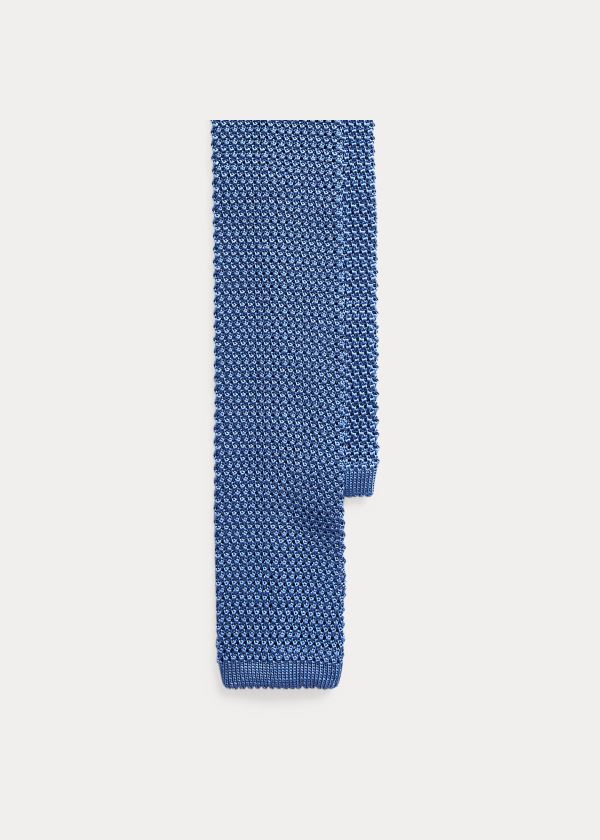 Krawaty Ralph Lauren Knit Mulberry Silk Tie Męskie Głęboka Niebieskie | YMAC7741