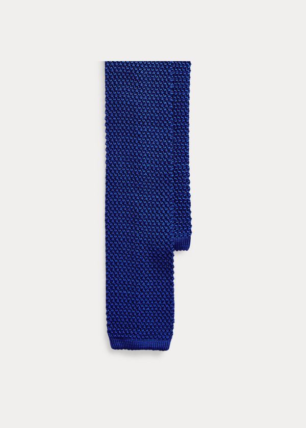 Krawaty Ralph Lauren Knit Mulberry Silk Tie Męskie Królewski Niebieski Niebieskie | PBGW1167