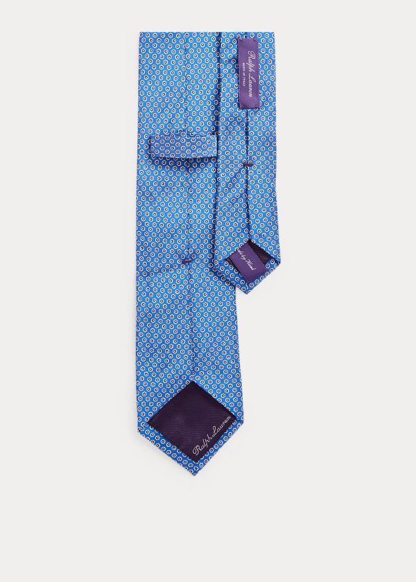 Krawaty Ralph Lauren Micro-Hexagon Silk Tie Męskie Niebieskie | WWXK0719