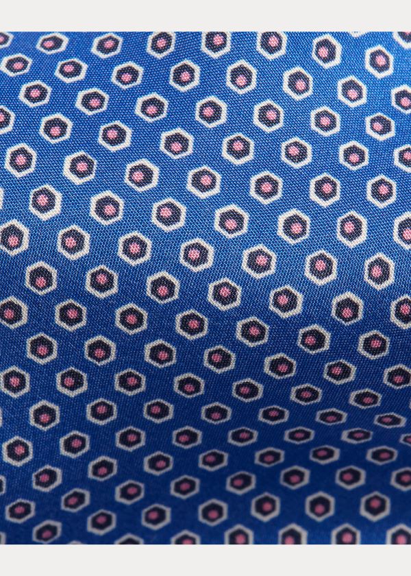 Krawaty Ralph Lauren Micro-Hexagon Silk Tie Męskie Niebieskie | WWXK0719