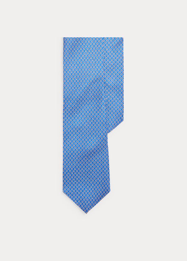 Krawaty Ralph Lauren Micro-Hexagon Silk Tie Męskie Niebieskie | WWXK0719