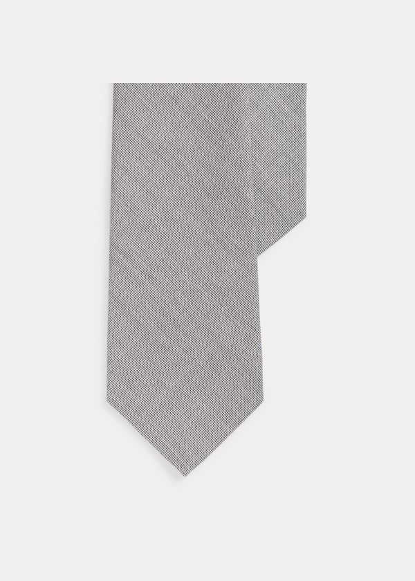 Krawaty Ralph Lauren Mini-Tick-Weave Tie Męskie Szare Kremowe | TTSH0889