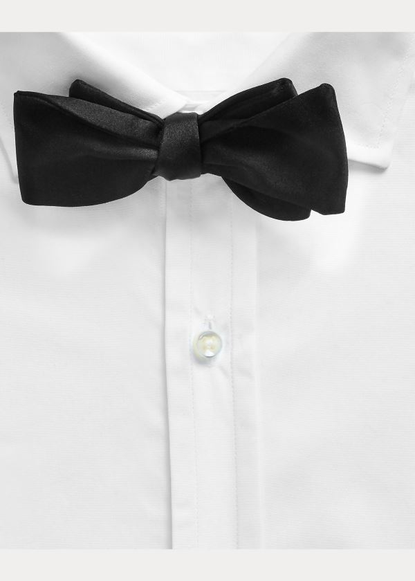 Krawaty Ralph Lauren Narrow Silk Satin Bow Tie Męskie Granatowe | BNTC5582