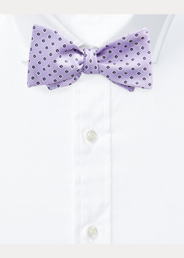 Krawaty Ralph Lauren Neat Silk Bow Tie Męskie Fioletowe | MSXP3904