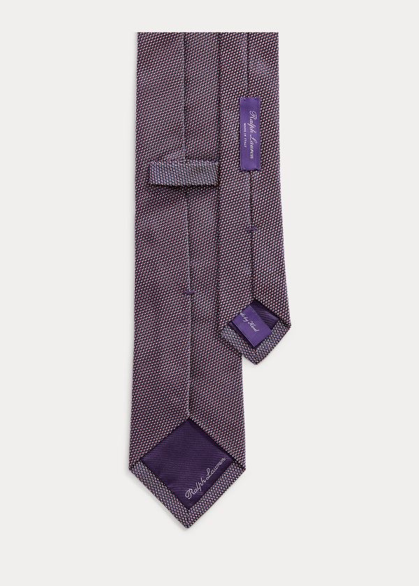 Krawaty Ralph Lauren Patterned Silk Tie Męskie Granatowe Różowe | DIQR8364