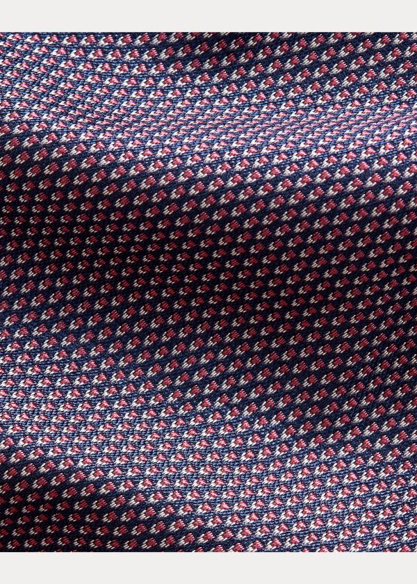 Krawaty Ralph Lauren Patterned Silk Tie Męskie Granatowe Różowe | DIQR8364