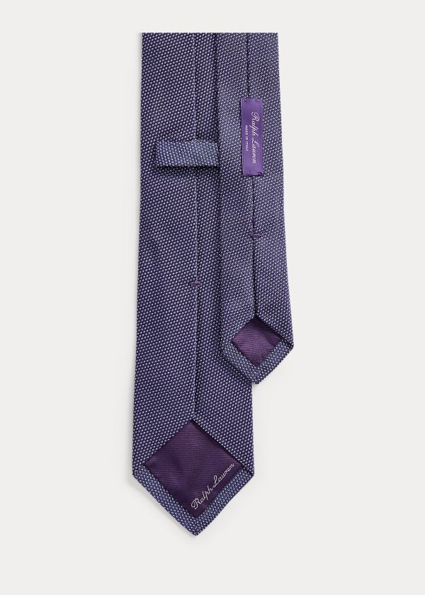 Krawaty Ralph Lauren Patterned Silk Tie Męskie Granatowe Fioletowe | QGUG2674