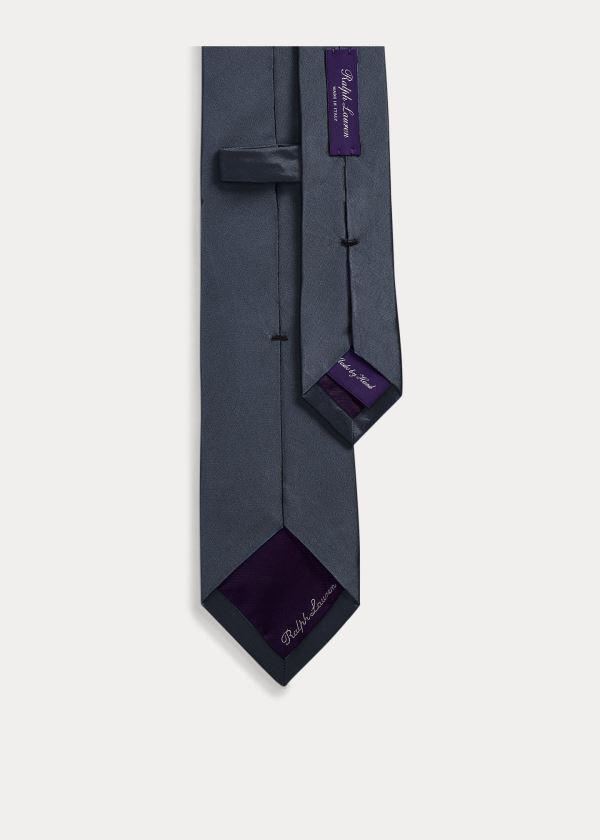 Krawaty Ralph Lauren Peau de Soie Narrow Tie Męskie Ciemny Granatowe | AMLZ3752