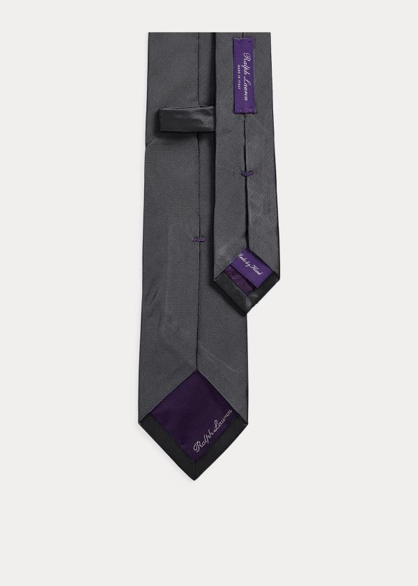 Krawaty Ralph Lauren Peau de Soie Narrow Tie Męskie Szare | MOGJ4112