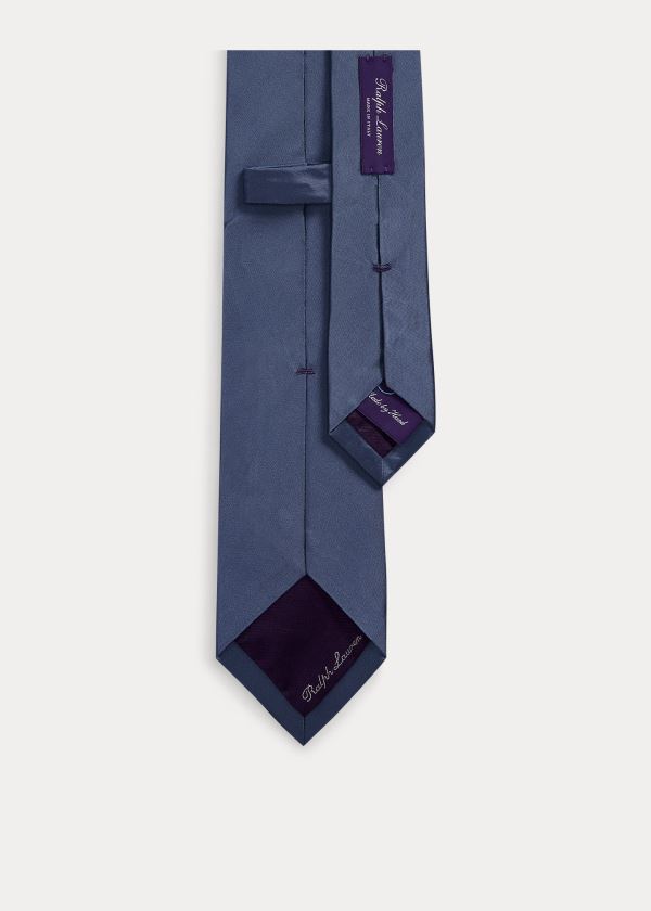 Krawaty Ralph Lauren Peau de Soie Narrow Tie Męskie Granatowe | VZED1854