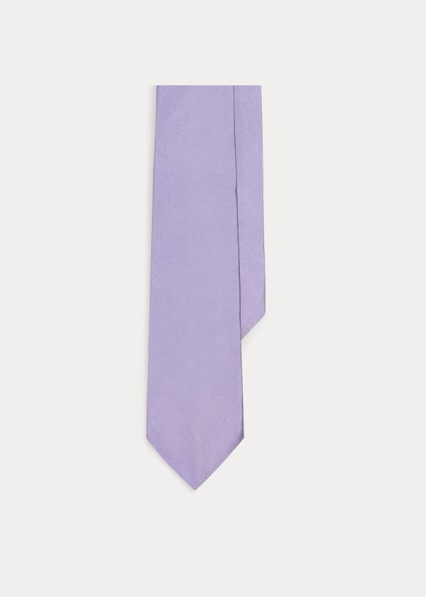 Krawaty Ralph Lauren Peau de Soie Narrow Tie Męskie Fioletowe | IJRT4215