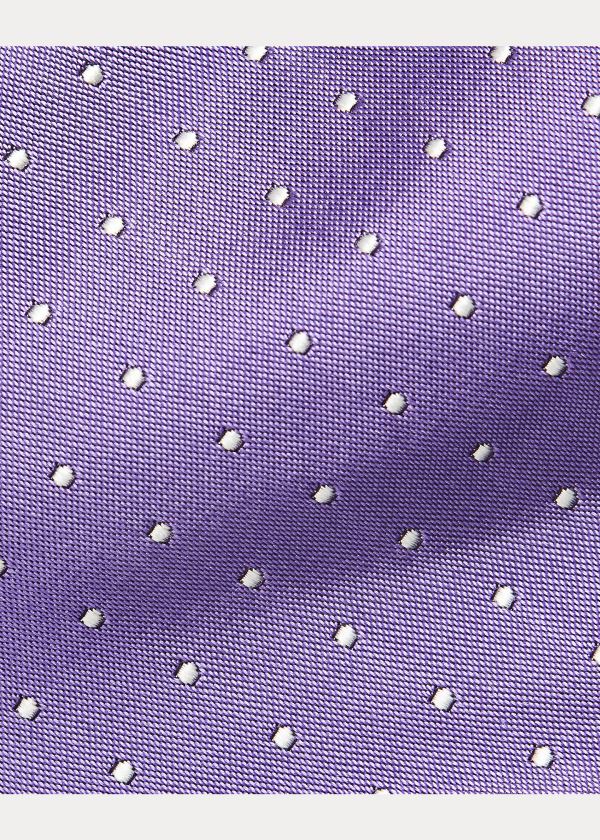 Krawaty Ralph Lauren Pin Dot Peau de Soie Tie Męskie Fioletowe | JSHB0904