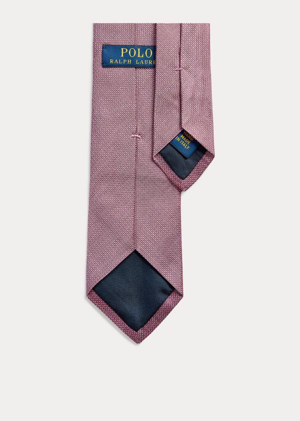 Krawaty Ralph Lauren Pin Dot Silk Narrow Tie Męskie Różowe Białe | EAJB6828