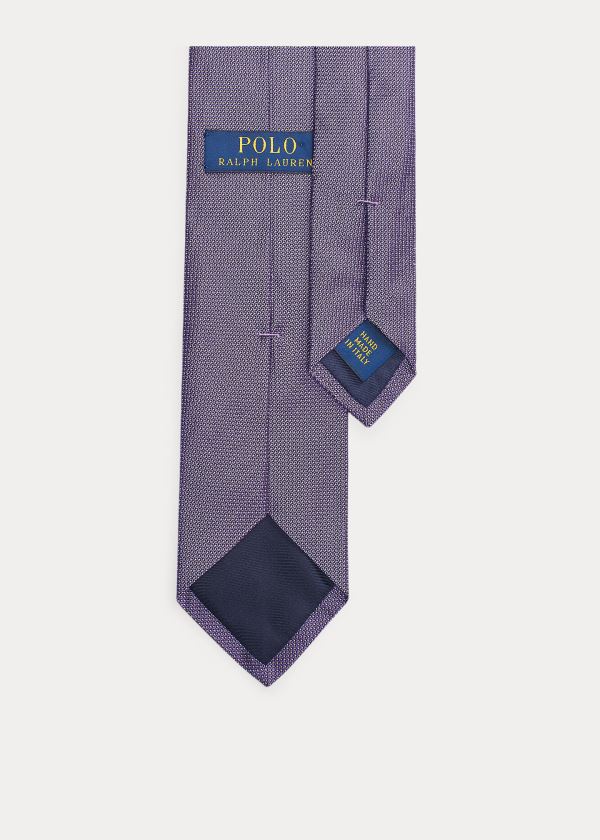 Krawaty Ralph Lauren Pin Dot Silk Narrow Tie Męskie Fioletowe Białe | WJJC9370