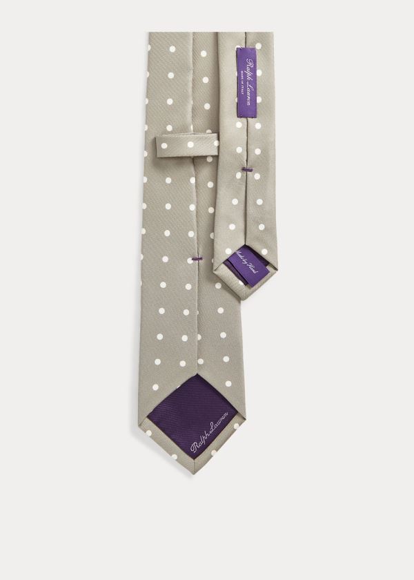 Krawaty Ralph Lauren Polka-Dot Silk Foulard Tie Męskie Szare | UVQR8420