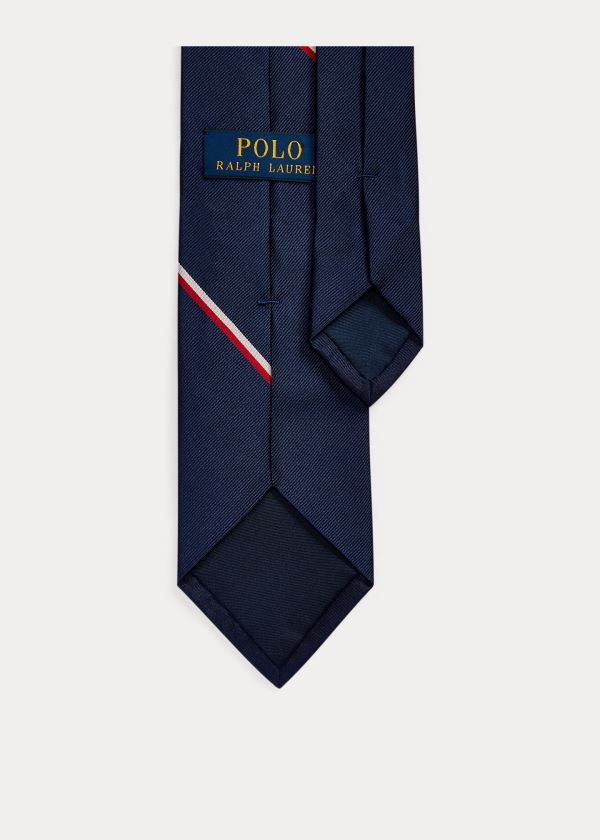 Krawaty Ralph Lauren Polo Frenchie Silk Tie Męskie Granatowe | YRFB2318