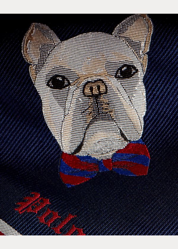 Krawaty Ralph Lauren Polo Frenchie Silk Tie Męskie Granatowe | YRFB2318