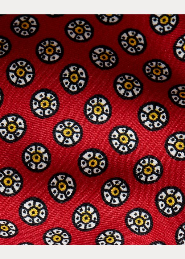 Krawaty Ralph Lauren Print Silk Narrow Tie Męskie Czerwone | TNYB5038