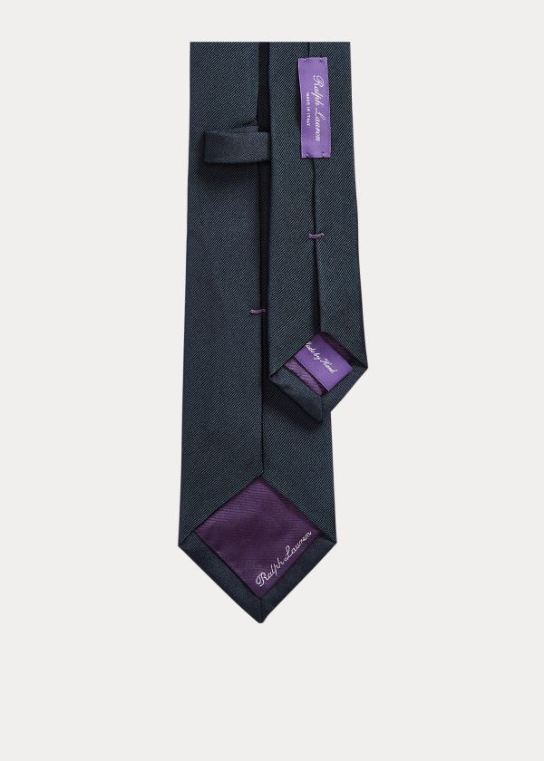 Krawaty Ralph Lauren Satin Backed Faille Tie Męskie Granatowe | CVVA1139