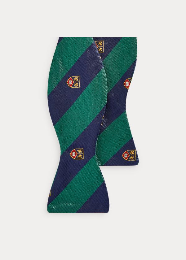 Krawaty Ralph Lauren Silk Club Bow Tie Męskie Granatowe Zielone | YNTC5138