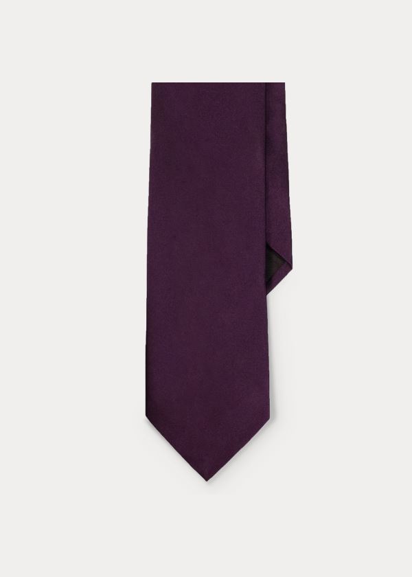 Krawaty Ralph Lauren Silk Satin Tie Męskie Ciemny Fioletowe | SJYO4791