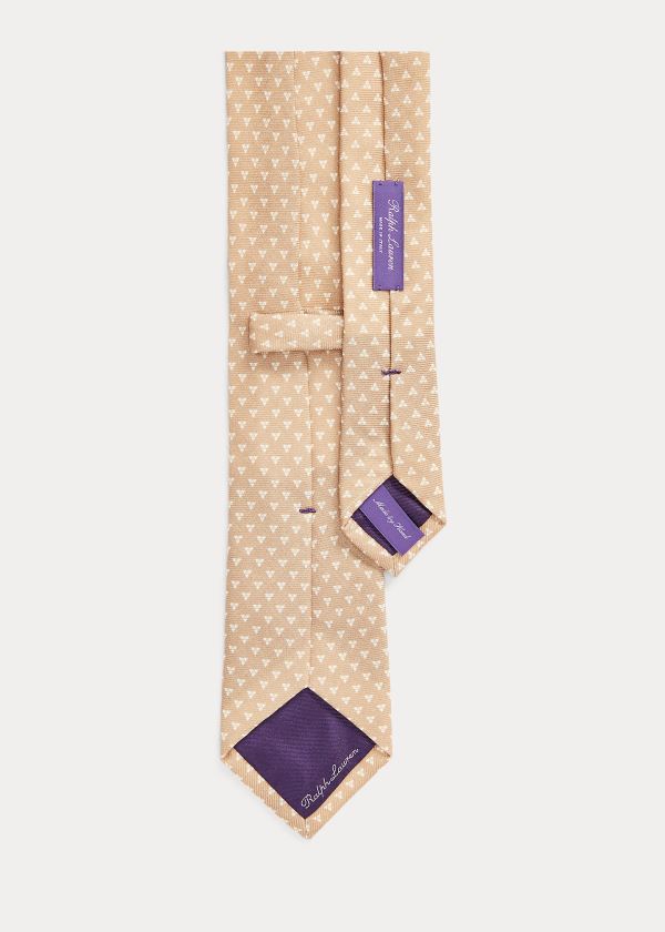 Krawaty Ralph Lauren Square-Print Cashmere-Silk Tie Męskie Brązowe | OJCG0540