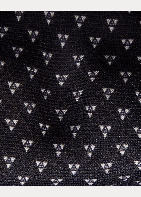 Krawaty Ralph Lauren Square-Print Cashmere-Silk Tie Męskie Granatowe | ONCS0620