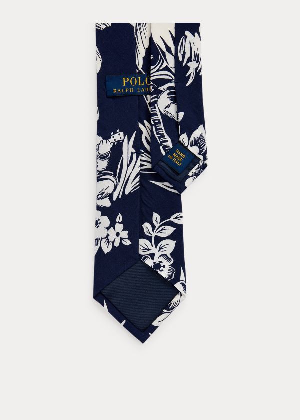 Krawaty Ralph Lauren Tropical Bear Narrow Tie Męskie Królewski Niebieski Niebieskie | DXJZ3617